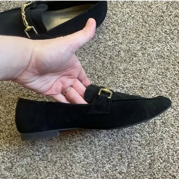 Women's Christian Siriano Black Suede Loafers Size 7.5 - Picture 6 of 7